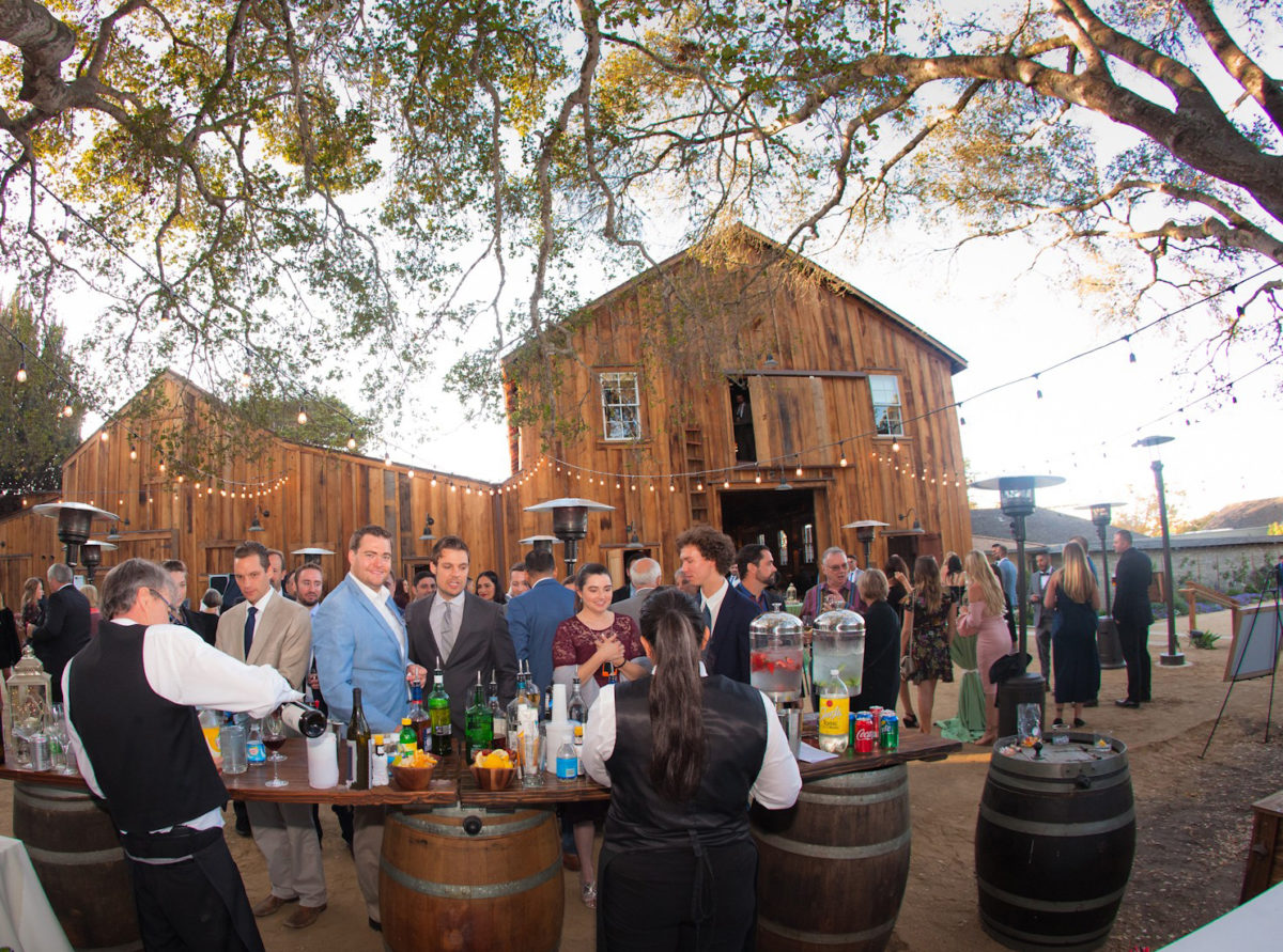 Guests Mingling at Cooper Molera Barns Event Center in Monterey