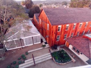 Drone View of Tent in Front of Barns Event Center