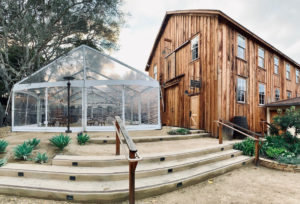 Tent in front of Barns