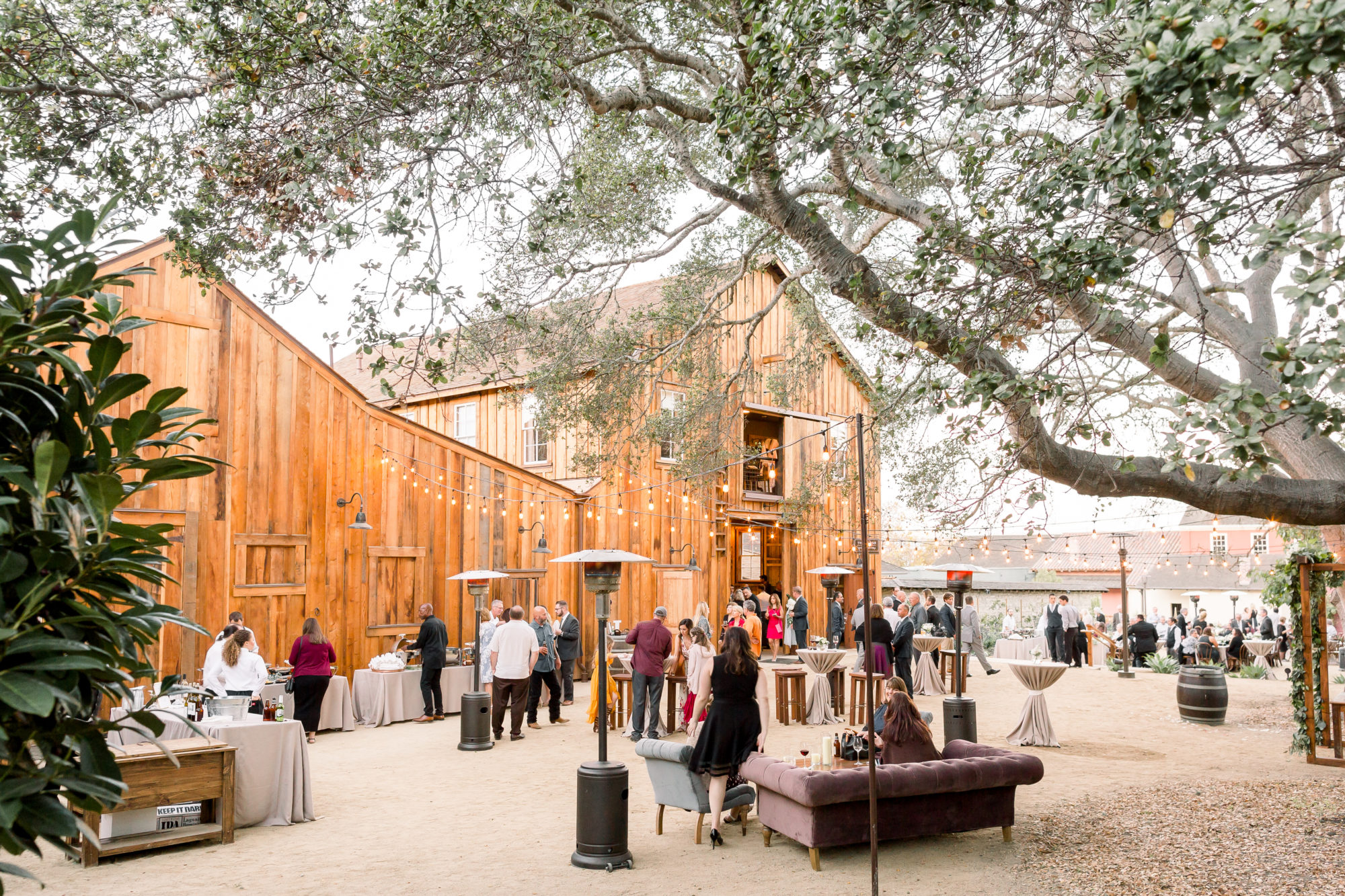 Guests Mingling during Cocktail Hour at Monterey Barns